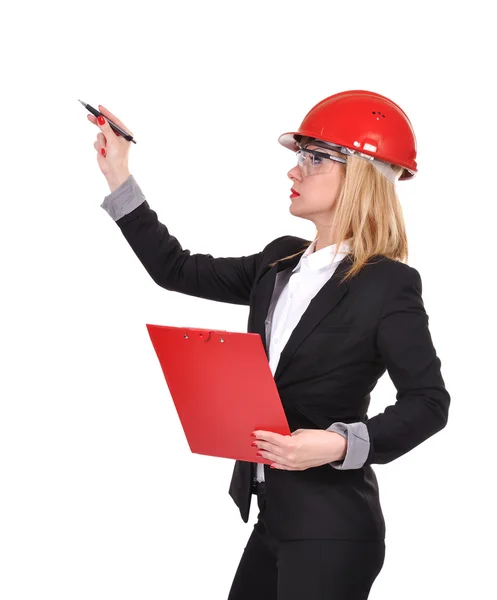 Woman engineer with clipboard — Stock Photo, Image