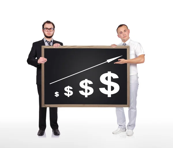 Blackboard  with chart — Stock Photo, Image