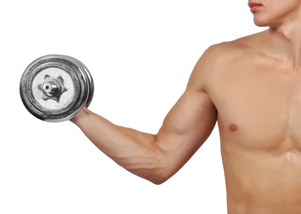 Pria dengan dumbbells — Stok Foto