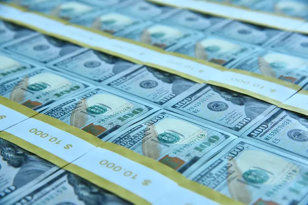Bündel Von Dollar Banknoten Hintergrund Geschäfts Finanz Und Wirtschaftskonzept Nahaufnahme — Stockfoto