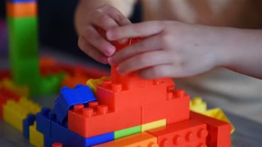 Little Baby Playing With Colroful Toys. Concept Of Educational Games And Children Development. Close Up