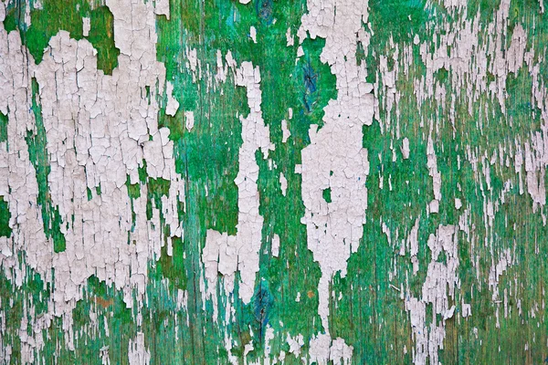 Vecchia tavola con vernice peeling di verde e grigio — Foto Stock