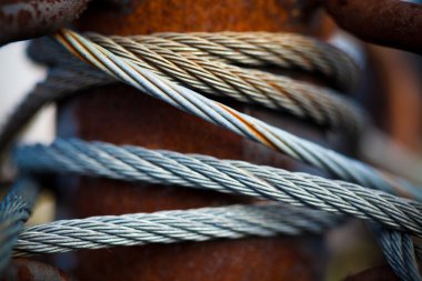 paslı çelik kablo yakın çekim