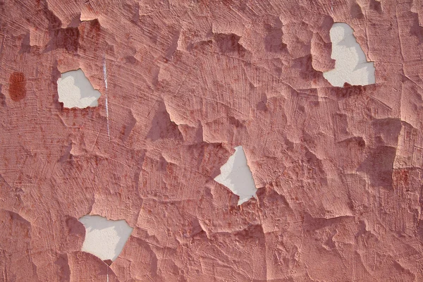 Texture della parete rossa con crepe e cadute di vernice — Foto Stock