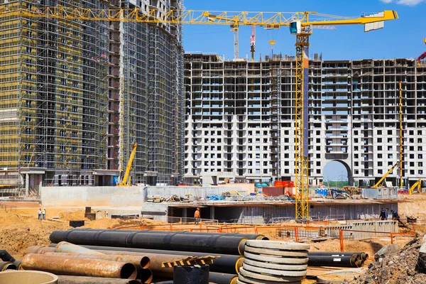 Stora byggandet av bostadsområde — Stockfoto