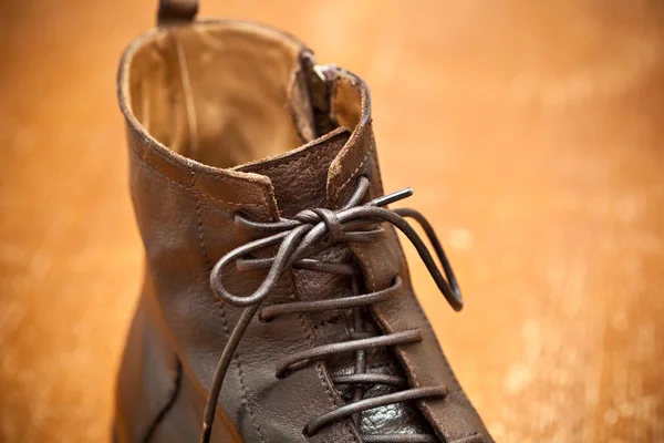 Aged leather boots. Vintage style — Stock Photo, Image