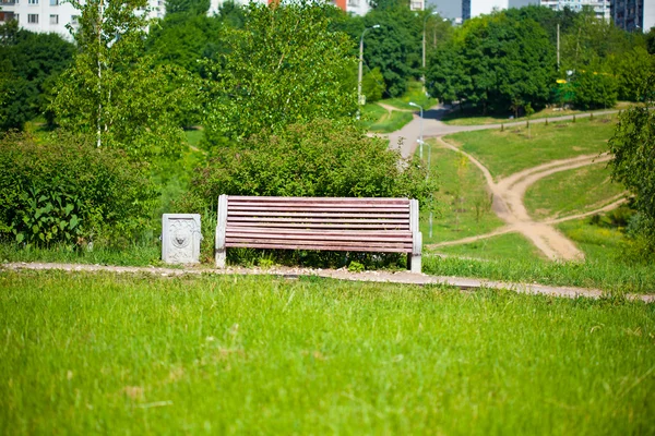 Banco Parque Tempo Verão — Fotografia de Stock