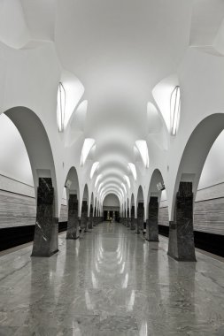 Moskova - Haziran 9: Metro İstasyonu Volokolamskaya, Rusya, Moskova, 9 Haziran 2014