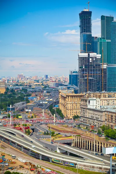 Cidade de Moscou, a Terceira Rota de Anel e o centro de negócios Moscou-Cidade — Fotografia de Stock