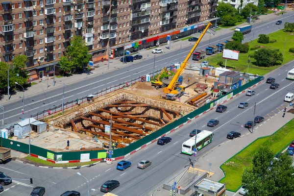 Construção da linha de metro — Fotografia de Stock