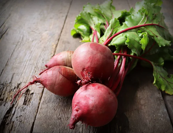 Fresh Beetroot Leaves Wooden Background Healthy Food Top View Free — Stock Fotó