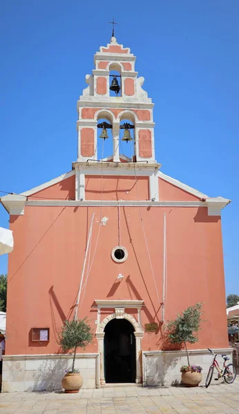 Torre Sino Igreja Gaios Cidade Ilha Paxos Grécia — Fotografia de Stock