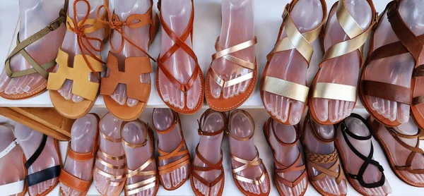 Dámské Sandály Prodej Mnoha Stylech Velikostech — Stock fotografie