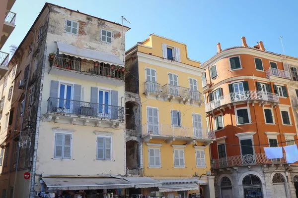 Calle Vista Corfú Capital Isla Corfú Grecia Vista Kerkyra Con — Foto de Stock