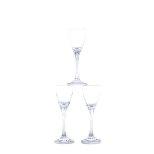 Ποτήρια κρασιού σε λευκό — Φωτογραφία Αρχείου