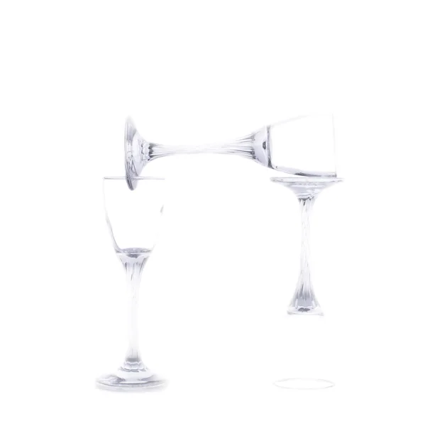 Kieliszki do wina na biały — Zdjęcie stockowe