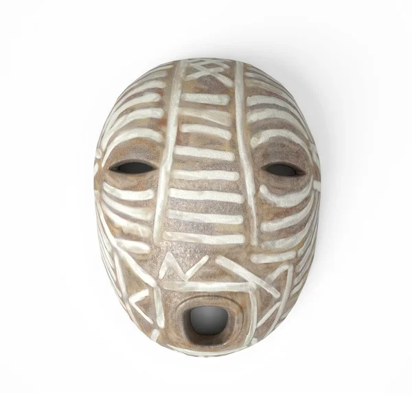 Una maschera tribale dall'Africa isolata su bianco — Foto Stock