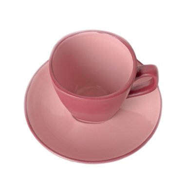 boş bardak ve tabak üzerine beyaz izole