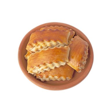 Ermeni geleneksel kek gata plaka üzerinde beyaz izole kil