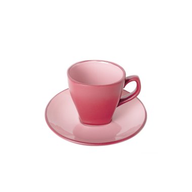 boş bardak ve tabak üzerine beyaz izole