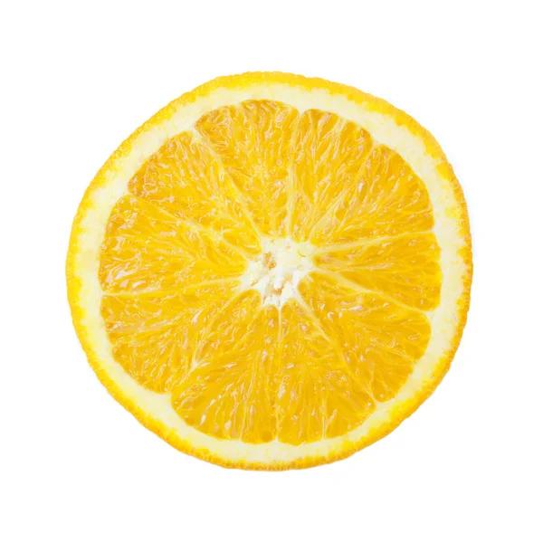 Half orange fruit on white background, fresh and juicy — Stock Photo, Image