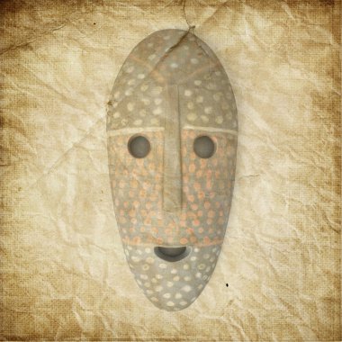 eski kağıt arka plan Afrika kabile maske