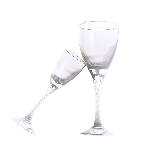Ποτήρια του κρασιού που απομονώνονται σε λευκό — Φωτογραφία Αρχείου
