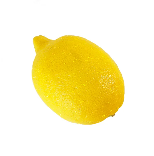 Čerstvé a šťavnaté citronu nebo citron citrus kapkami vody izolovaných na bílém pozadí Stock Obrázky