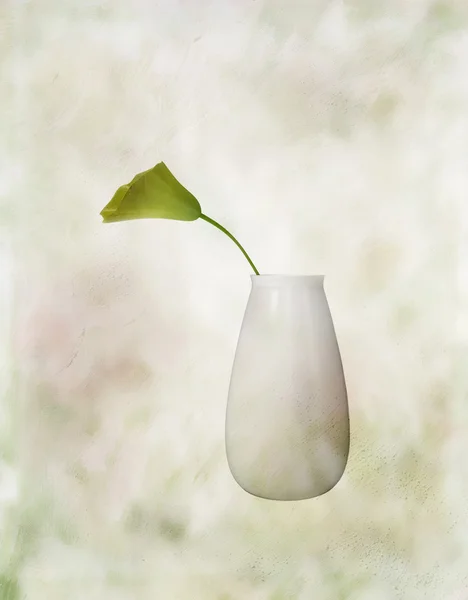 Original Flower in a white ceramic vase on pastel background — Stock Photo, Image