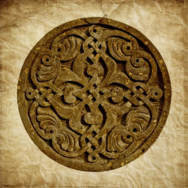 古い紙の背景に中世アルメニア飾り — ストック写真