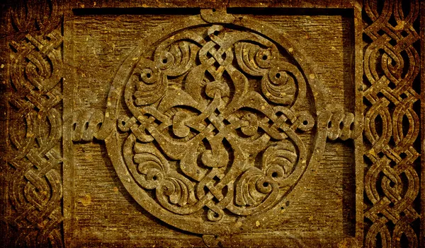 Μεσαιωνικής Αρμενίας στολίδι για Σταυρός πέτρα, σε στυλ grunge Φωτογραφία Αρχείου