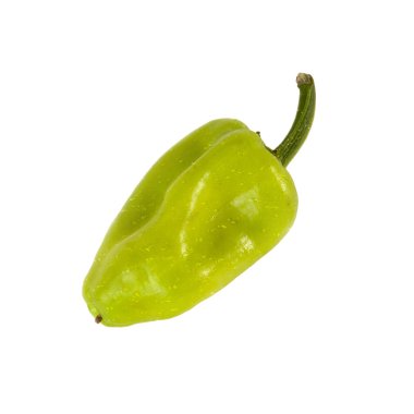 yeşil biber ile beyaz izole su damlaları