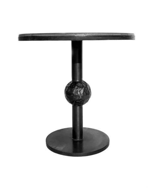 Black Metallic Table Unique Design Isolated White Background — Fotografia de Stock