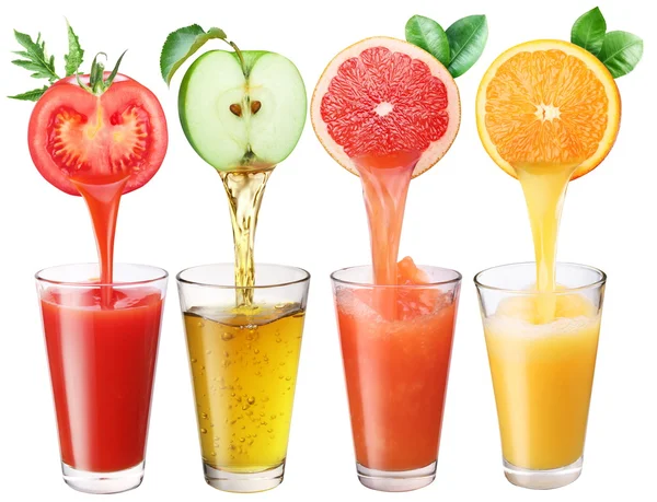 Juice flowing into the glass. — Stock Photo, Image