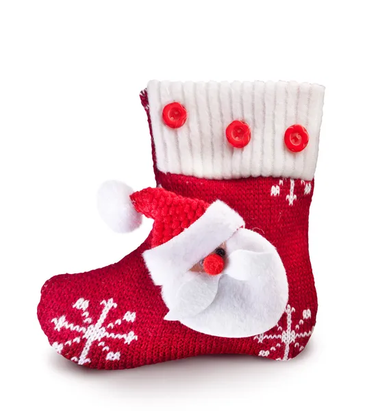 Christmas sock with Santa Claus. — Stock Photo, Image