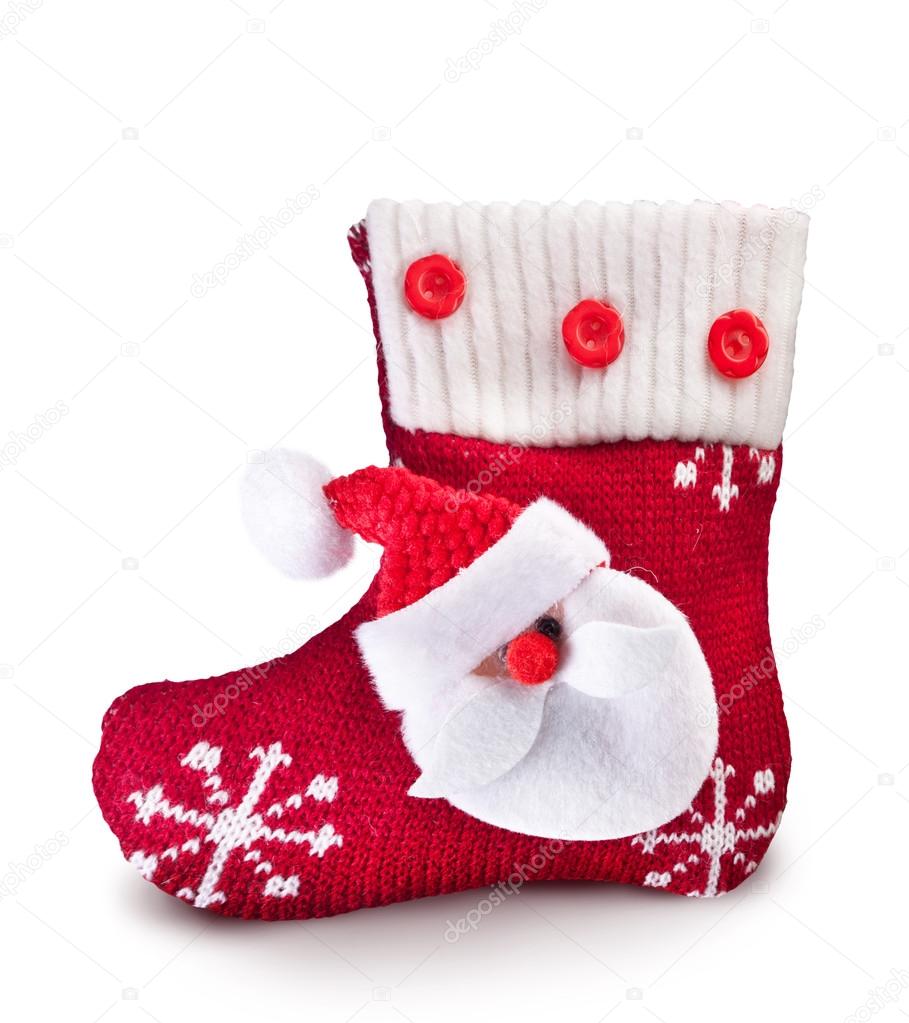 Christmas sock with Santa Claus.