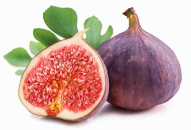 Figs with leaves. clipart