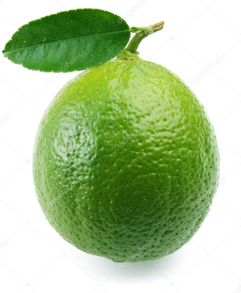 Lime with leaf.