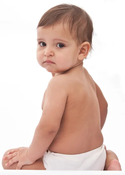 Lustiges Baby verärgert. — Stockfoto