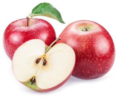 Red apples with slice. clipart