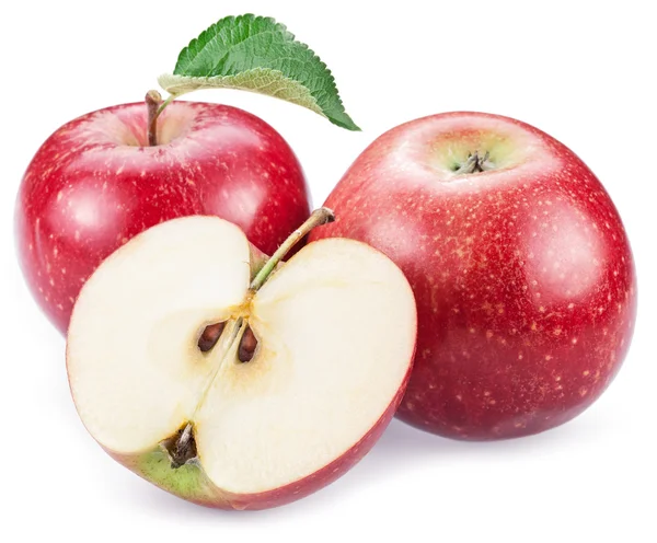 Red apples with slice. — Stock Photo, Image