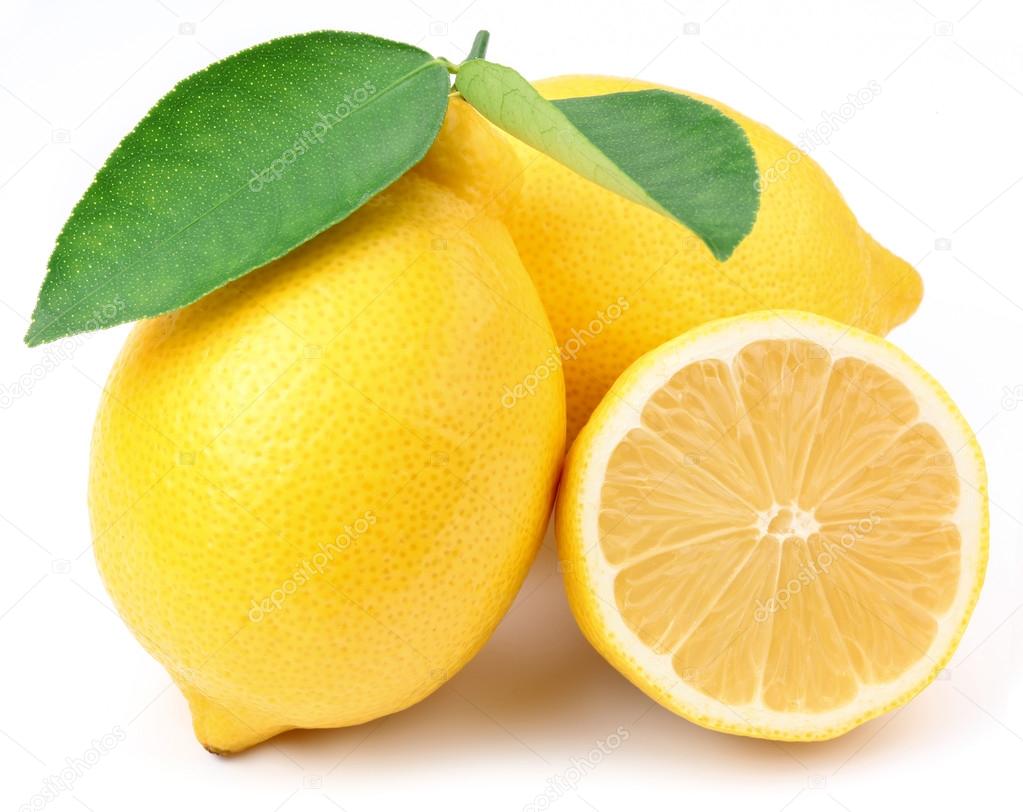 Lemons with leaves.