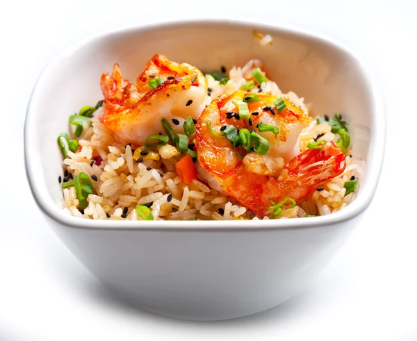 Rice with shrimps. — Stock Photo, Image