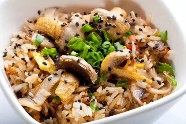 Rice with mushrooms. — Stock Photo, Image