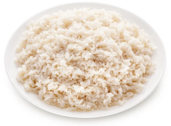 Arroz en un plato blanco. —  Fotos de Stock