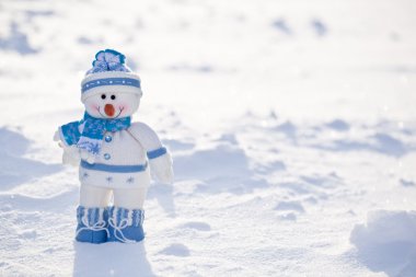 kar burnuna havuç ile küçük kardan adam.