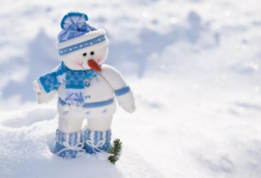 kar burnuna havuç ile küçük kardan adam.