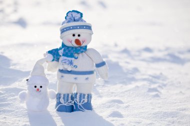 havuç ile iki komik kardan adam karda burun.