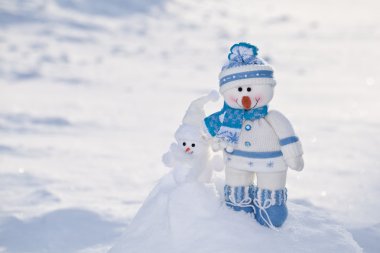 kar burnuna havuç ile küçük kardan adam.