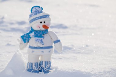 kar burnuna havuç ile küçük kardan adam.